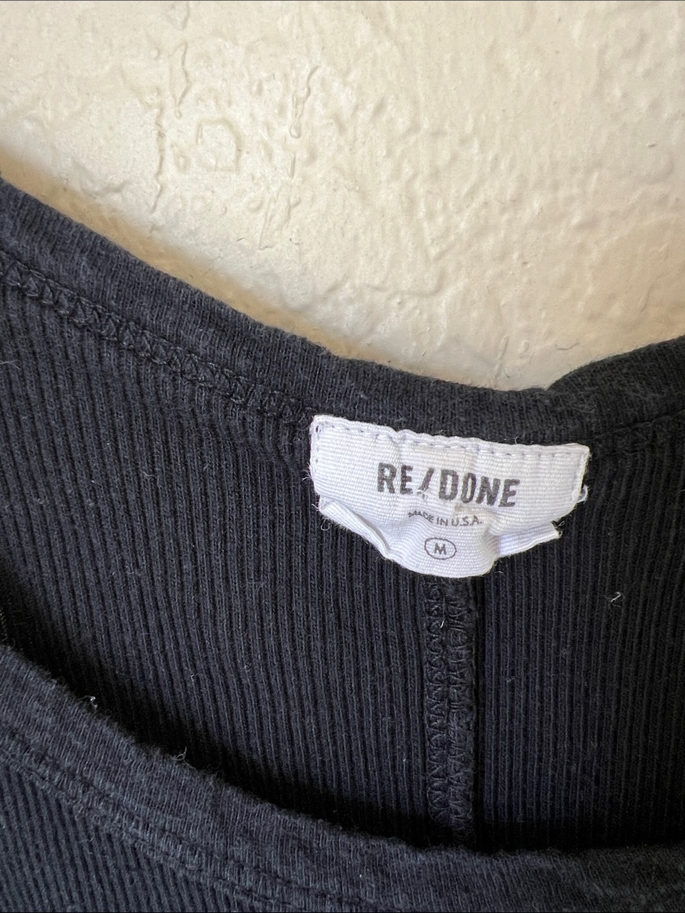Re/done black ribbed tank dress M - Picture 4 of 9